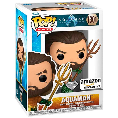 Figura Funko POP! de Aquaman con tridente dorado en su caja