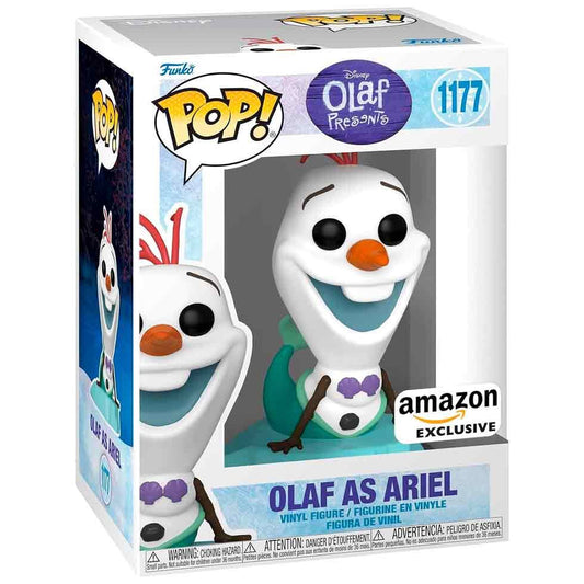 Figura Funko POP de Olaf como Ariel en caja