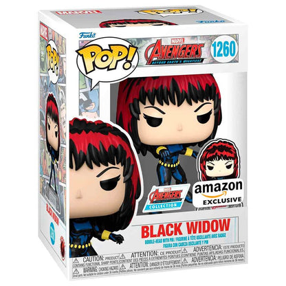 Figura Funko POP! de Black Widow de Avengers 60th Anniversary con pin en caja