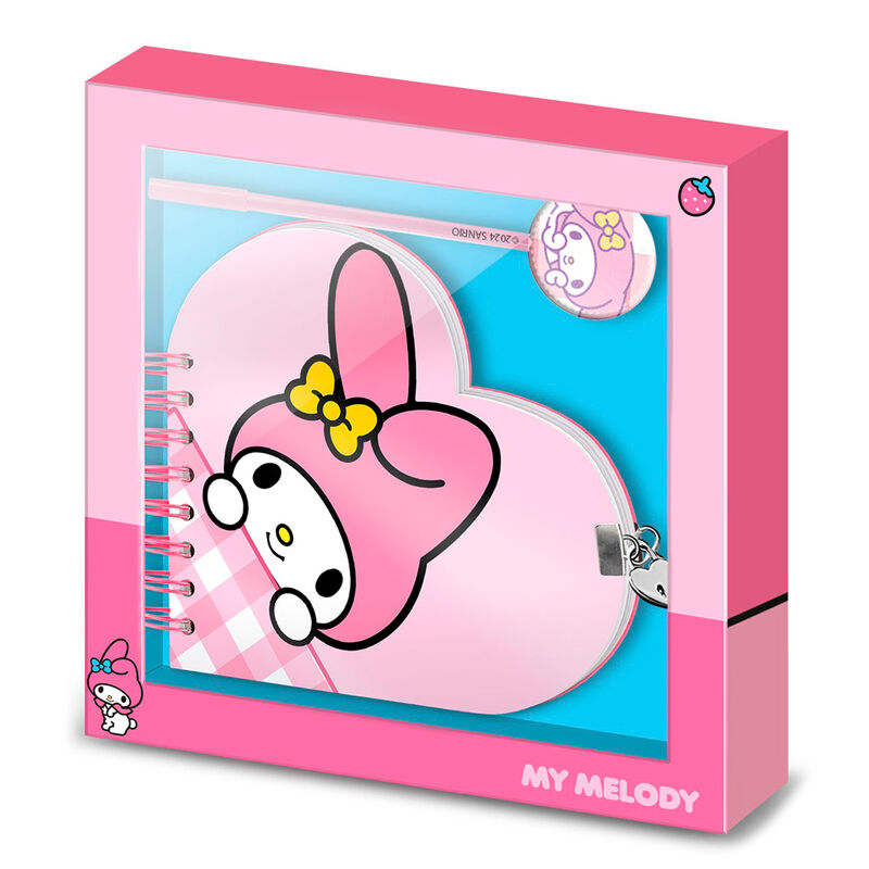 Set de diario y bolígrafo My Melody en rosa y turquesa