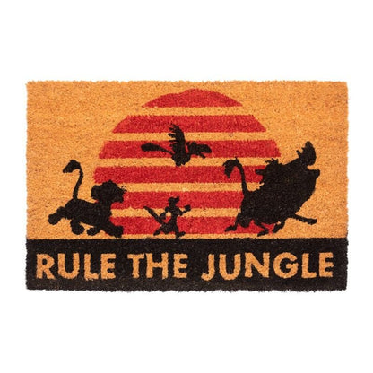 Felpudo Disney El Rey León The Jungle con siluetas de animales y base negra