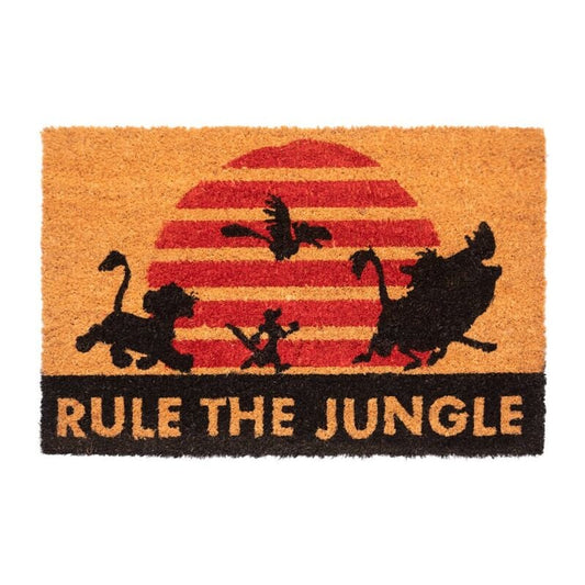 Felpudo Disney El Rey León The Jungle con siluetas de animales y base negra