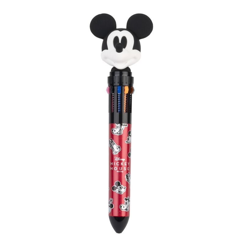 Bolígrafo multicolor de 10 colores Mickey Disney con topper 3D