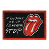 Felpudo rojo y negro de The Rolling Stones con boca y lengua