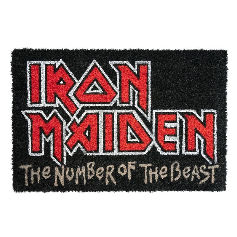 Felpudo negro de Iron Maiden The Number of the Beast
