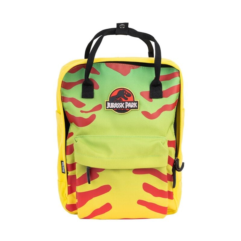 Mochila ERIK Jurassic Park amarilla con estampado camuflaje