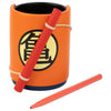 Portalápices naranja de Son Goku Dragon Ball Z con bolígrafo rojo