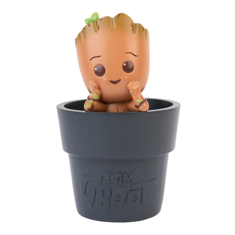 Portalápices de resina Groot Marvel con cubilete gris