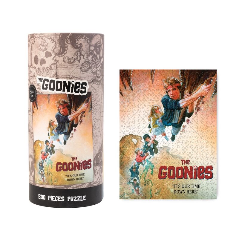 Puzzle vertical de The Goonies de 500 piezas en envase cilíndrico