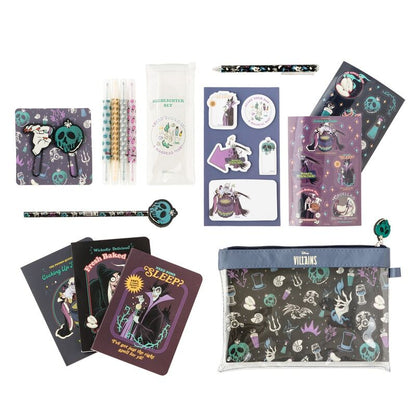 Set de papelería Disney Villanas ERIK con cuadernos, subrayadores y portatodo