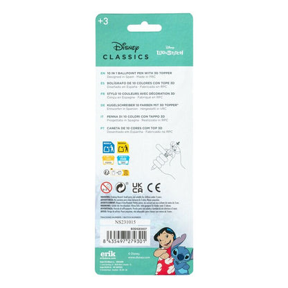 Bolígrafo Stitch Disney de 10 colores con topper 3D - 2