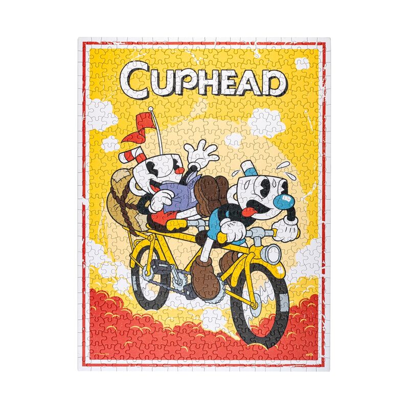 Puzzle Cuphead de 500 piezas con Cuphead y Mugman en una motocicleta - 2