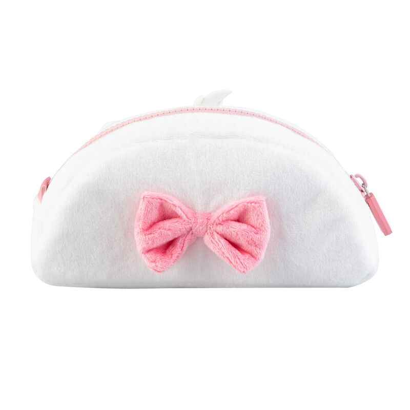Portatodo de felpa blanco de Marie de Los Aristogatos con lazo rosa - 2