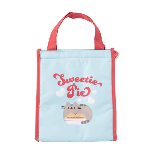 Bolsa portameriendas Pusheen Sweetie Pie azul con asas coral - 3
