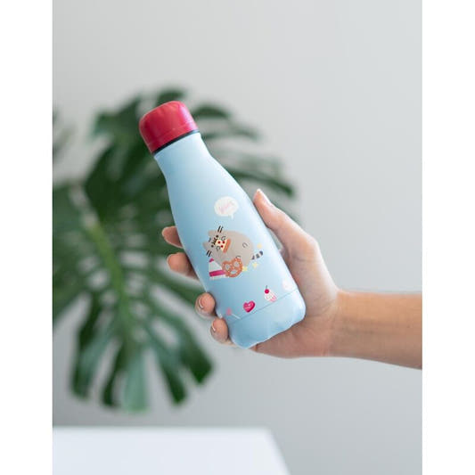 Botella azul Pusheen Purrfect Love de 260 ml con tapón rojo - 3
