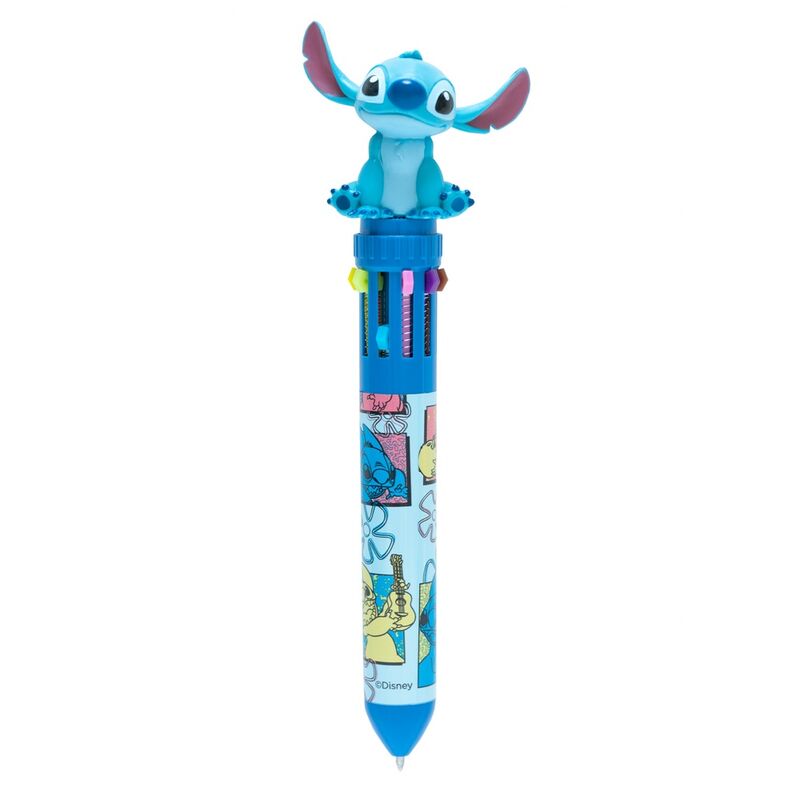 Bolígrafo Stitch Disney de 10 colores con topper 3D - 3