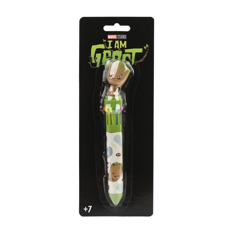 Bolígrafo 3D de 10 colores con topper de Groot Marvel - 3