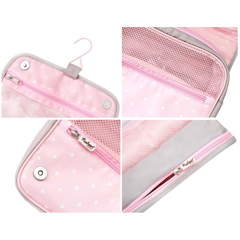 Neceser de viaje Pusheen Foodie gris y rosa abierto - 3