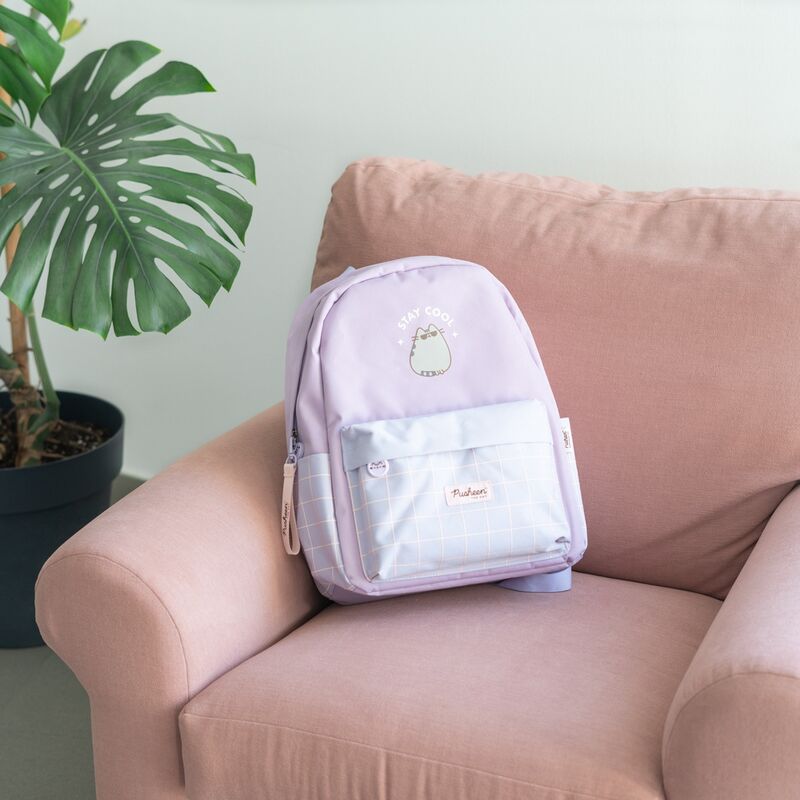 Mochila lila Moments de Pusheen con bolsillo frontal de cuadrícula - 3