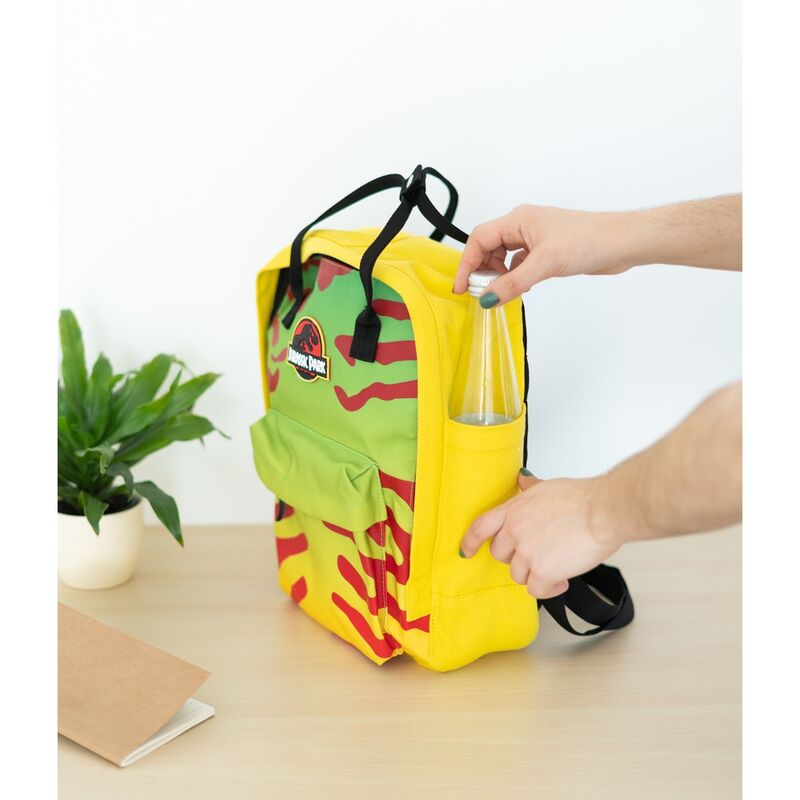 Mochila ERIK Jurassic Park amarilla con estampado camuflaje - 3