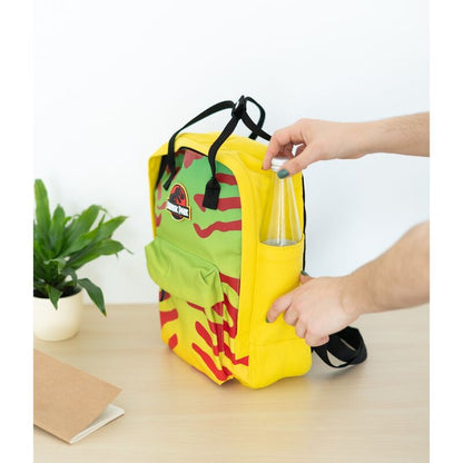 Mochila ERIK Jurassic Park amarilla con estampado camuflaje - 3