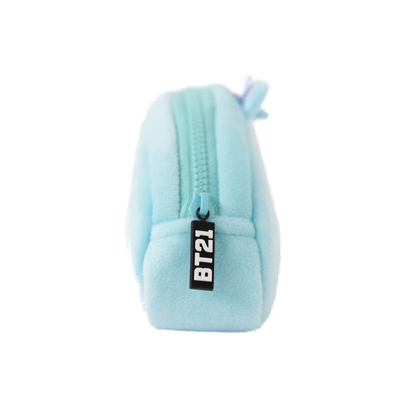 Portatodo de felpa azul claro con diseño de Mang BT21 - 3
