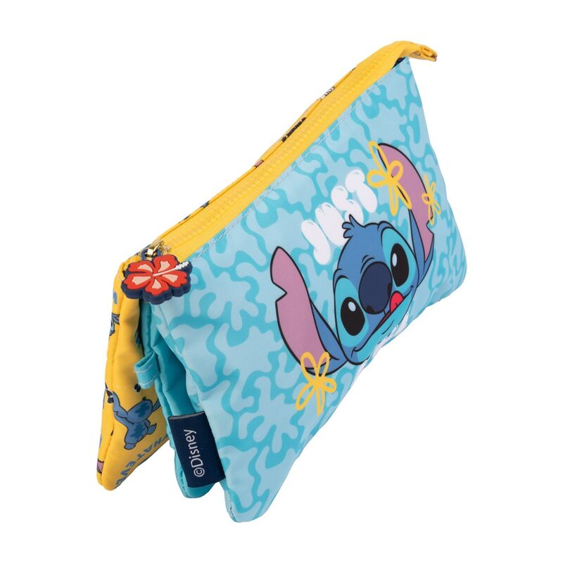 Portatodo triple turquesa de Stitch Disney con tres compartimentos - 3