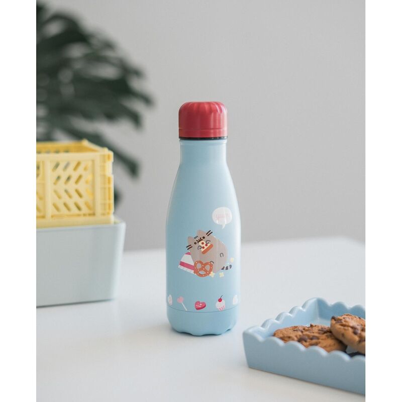 Botella azul Pusheen Purrfect Love de 260 ml con tapón rojo - 4