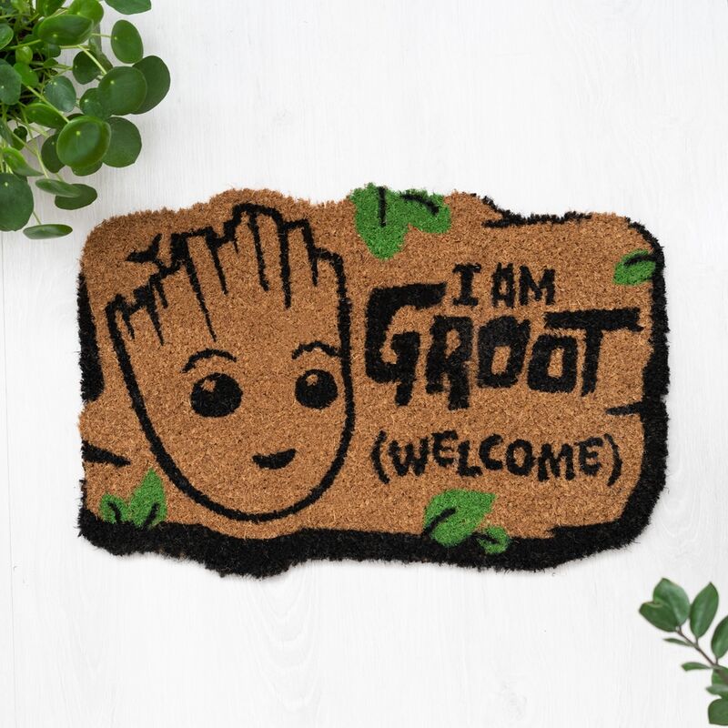 Felpudo Marvel de Groot de fibra de coco con mensaje I Am Groot - 4
