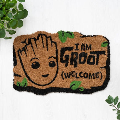 Felpudo Marvel de Groot de fibra de coco con mensaje I Am Groot - 4
