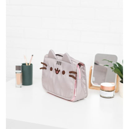 Neceser de viaje Pusheen Foodie gris y rosa abierto - 4