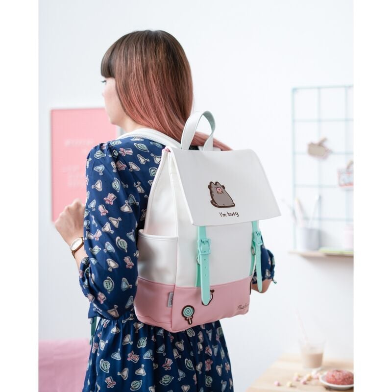 Mochila Pusheen ERIK rosa y crema de 38 cm - 4