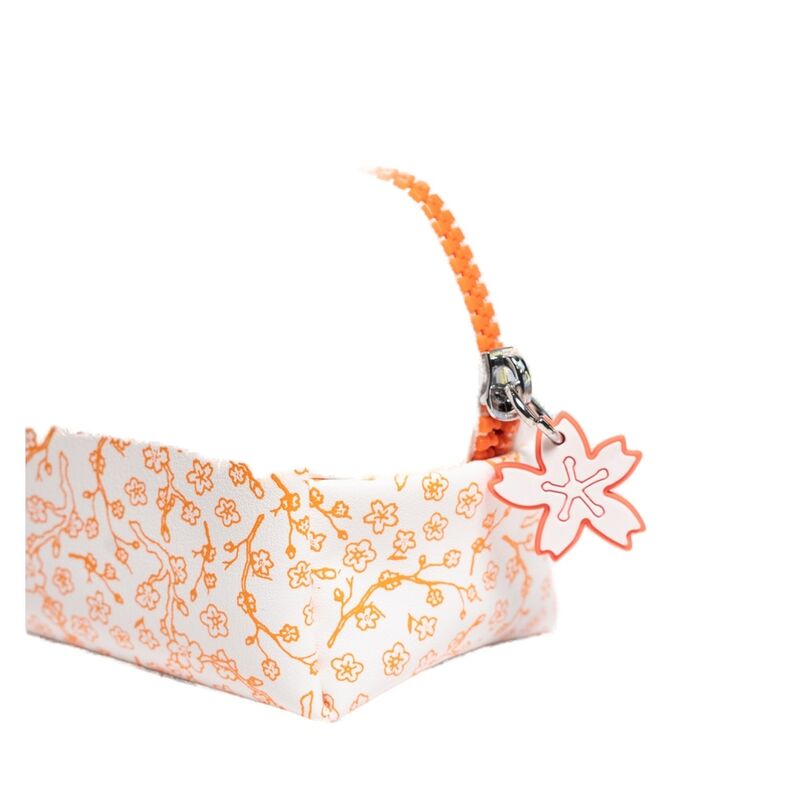Portatodo ERIK Miss Haiku blanco con flores naranjas - 4