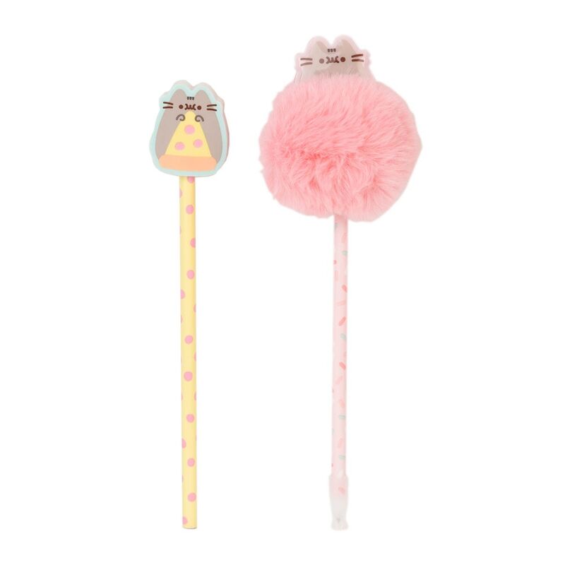 Set de papelería Pusheen Foodie Collection con cuadernos, lápiz, bolígrafo con pompón y portatodo rosa transparente - 3