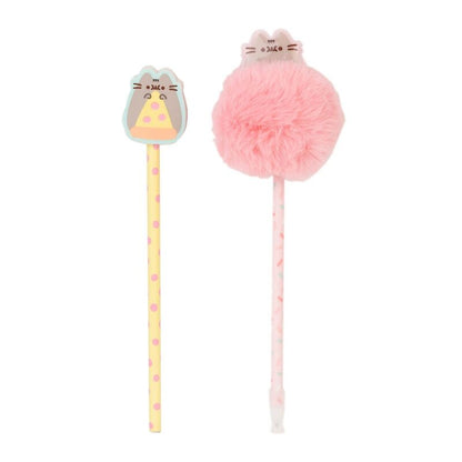 Set de papelería Pusheen Foodie Collection con cuadernos, lápiz, bolígrafo con pompón y portatodo rosa transparente - 3