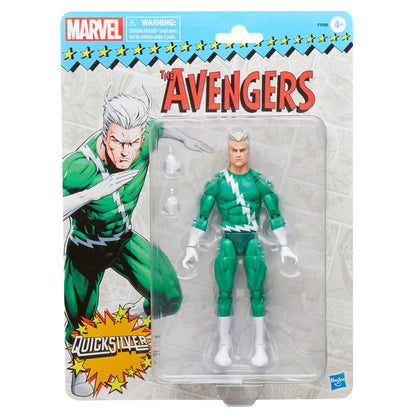 Figura articulada de Quicksilver Marvel con traje verde y detalles blancos