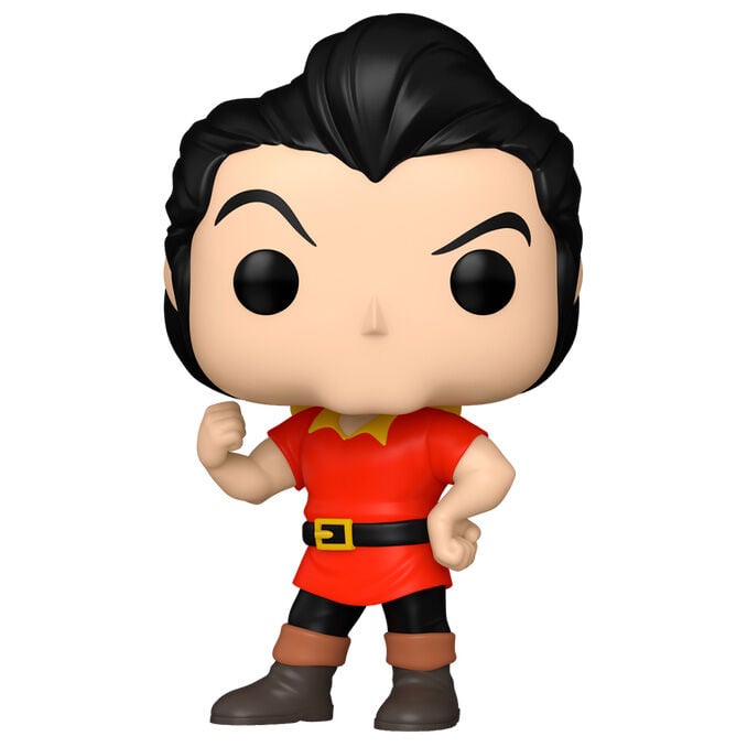 Figura Funko POP de Gaston con atuendo rojo y botas marrones