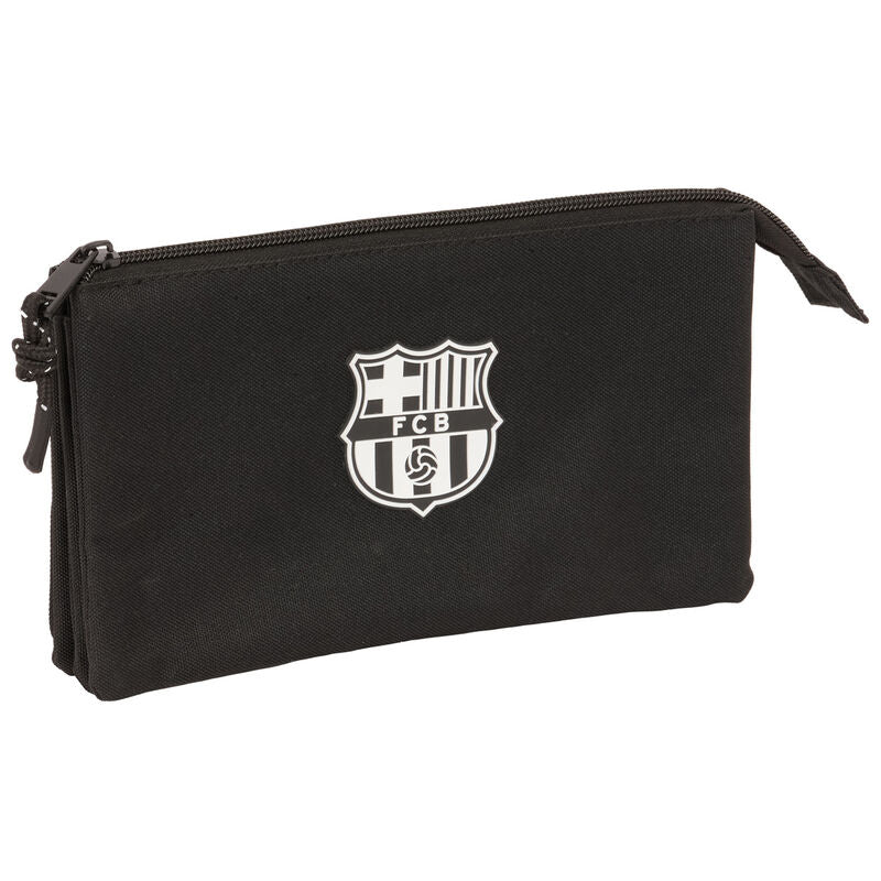 Portatodo triple negro FC Barcelona SAFTA con tres compartimentos