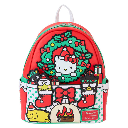 Mochila Loungefly de Hello Kitty con diseño navideño