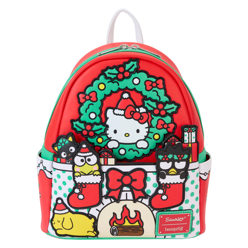 Mochila Loungefly de Hello Kitty con diseño navideño