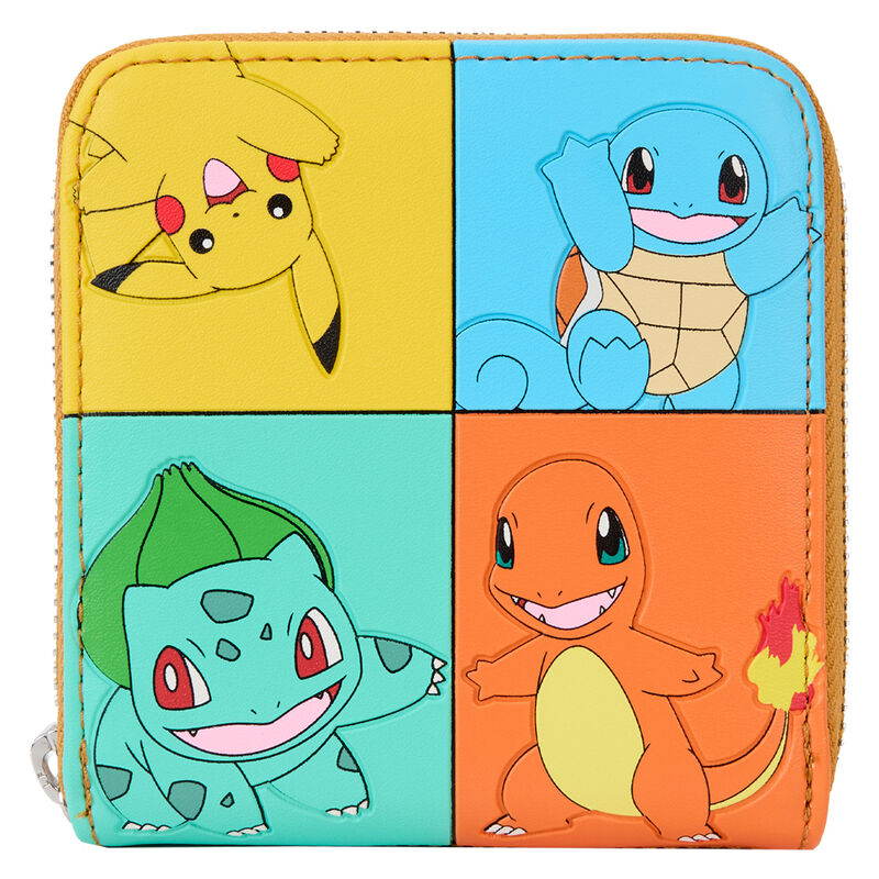 Cartera Pokémon Loungefly con Pikachu, Squirtle, Bulbasaur y Charmander