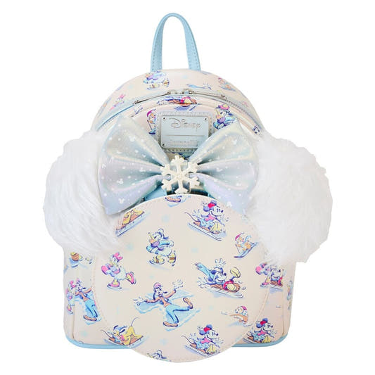 Set de mochila Loungefly Mickey and Friends con orejas blancas y lazo iridiscente