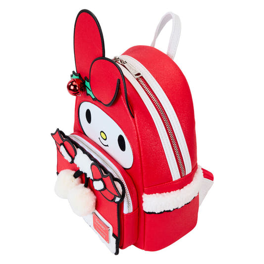 Mochila roja Winter My Melody de Loungefly con detalles de sherpa - 2