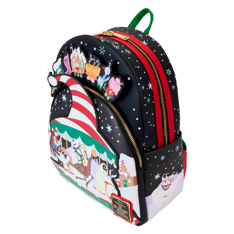 Mochila Loungefly de Pesadilla Antes de Navidad con escena de Christmas Town - 3