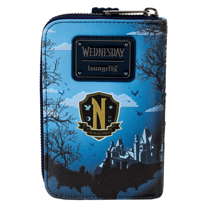 Cartera Loungefly azul de Nevermore Academy con Miércoles - 2