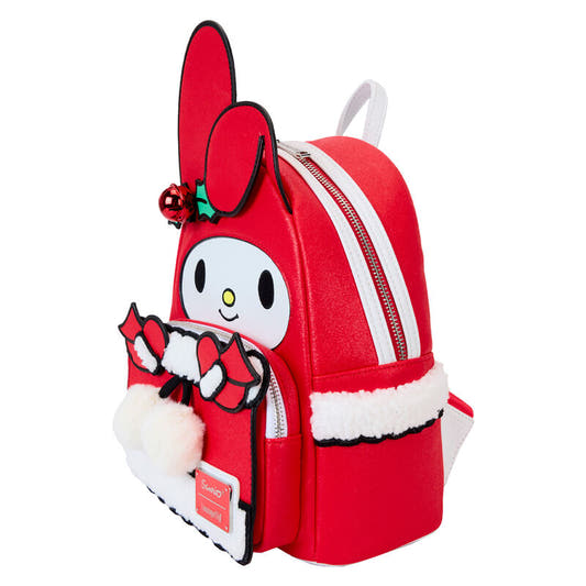 Mochila roja Winter My Melody de Loungefly con detalles de sherpa - 3