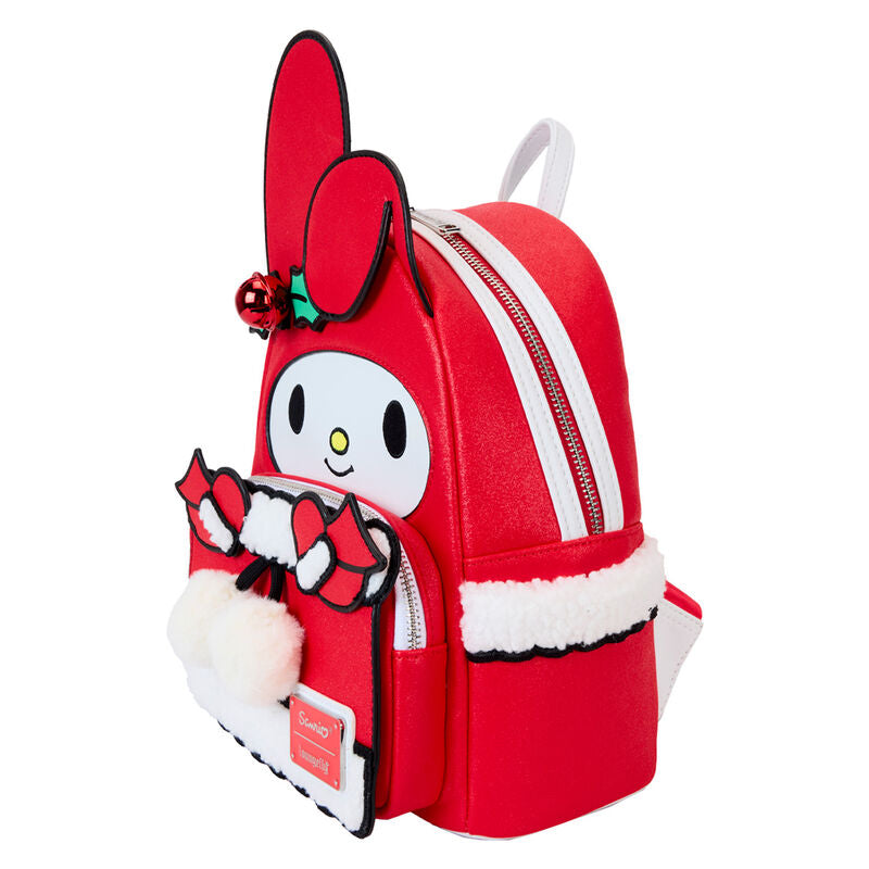 Mochila roja Winter My Melody de Loungefly con detalles de sherpa - 3