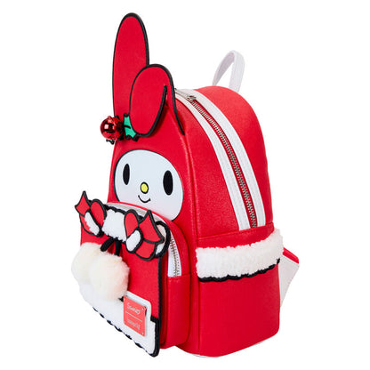 Mochila roja Winter My Melody de Loungefly con detalles de sherpa - 3