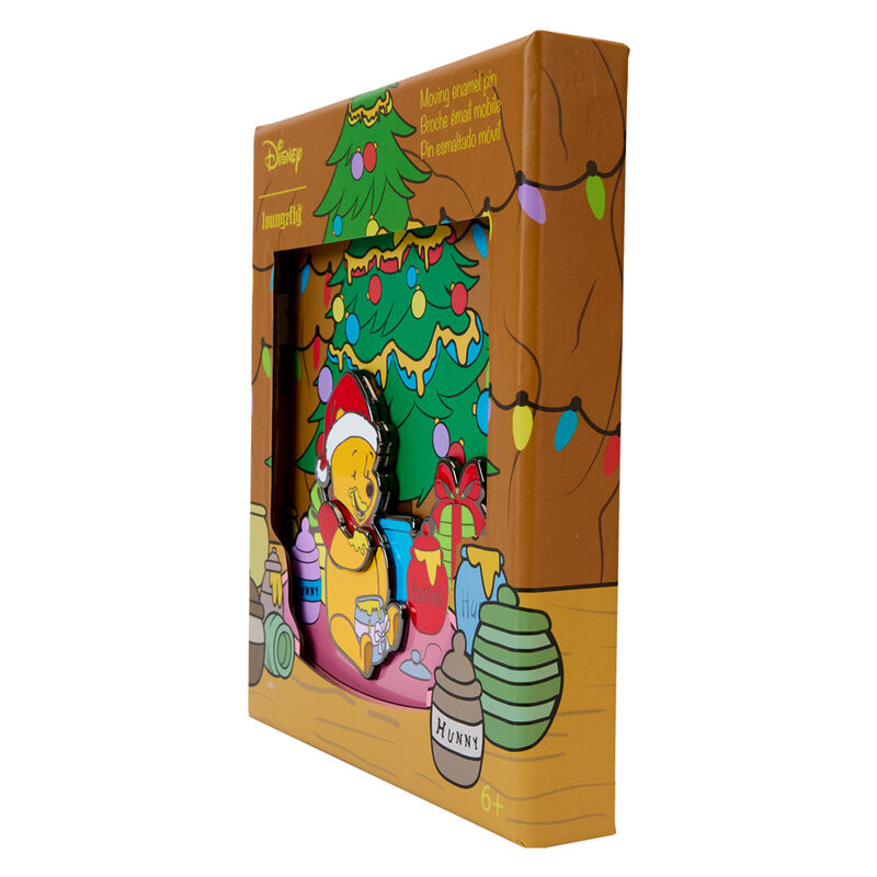 Pin móvil de esmalte de Winnie the Pooh con diseño navideño - 3