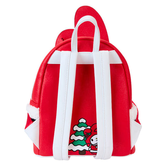 Mochila roja Winter My Melody de Loungefly con detalles de sherpa - 4